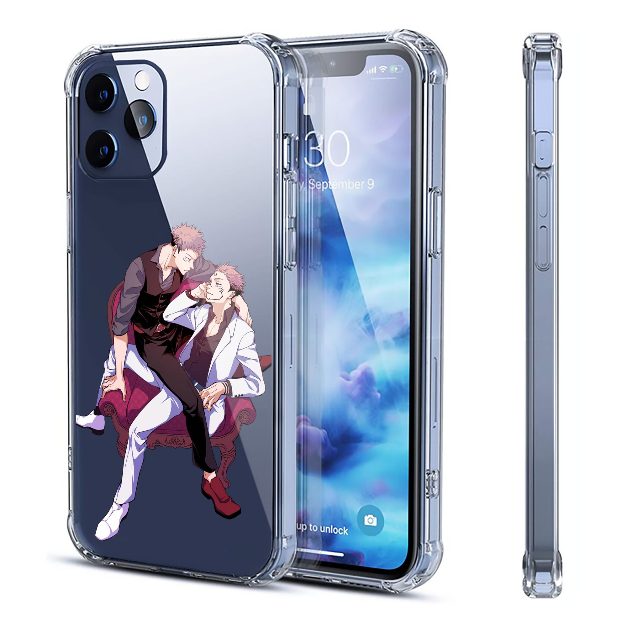 （画像用） 呪術廻戦 Jujutsu Kaisen 【iPhone 12シリーズ対応】透明スマホケース（クリアソフトケース）